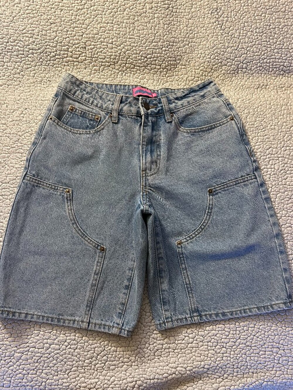 Edikted -- light wash, denim, cargo, jean shorts, jorts